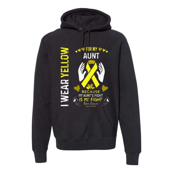 Bone Cancer Survivor Support I Wear Yellow For My Aunt Premium Hoodie