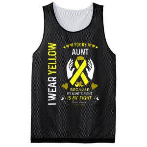 Bone Cancer Survivor Support I Wear Yellow For My Aunt Mesh Reversible Basketball Jersey Tank