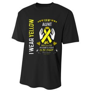 Bone Cancer Survivor Support I Wear Yellow For My Aunt Performance Sprint T-Shirt