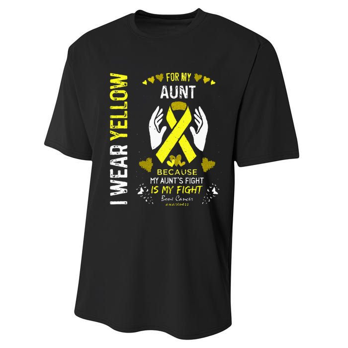 Bone Cancer Survivor Support I Wear Yellow For My Aunt Performance Sprint T-Shirt