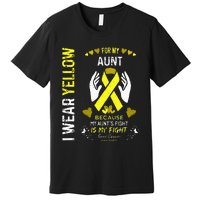 Bone Cancer Survivor Support I Wear Yellow For My Aunt Premium T-Shirt