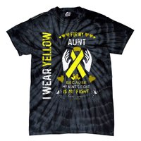 Bone Cancer Survivor Support I Wear Yellow For My Aunt Tie-Dye T-Shirt