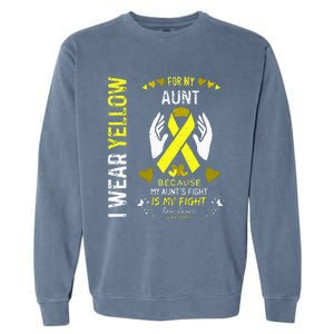 Bone Cancer Survivor Support I Wear Yellow For My Aunt Garment-Dyed Sweatshirt