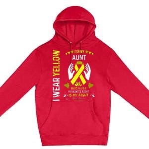 Bone Cancer Survivor Support I Wear Yellow For My Aunt Premium Pullover Hoodie