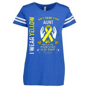 Bone Cancer Survivor Support I Wear Yellow For My Aunt Enza Ladies Jersey Football T-Shirt