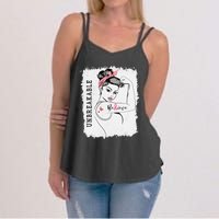 Breast Cancer Survivor October Pink Unbreakable Strong Woman Women's Strappy Tank