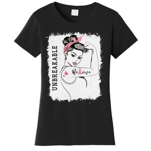 Breast Cancer Survivor October Pink Unbreakable Strong Woman Women's T-Shirt