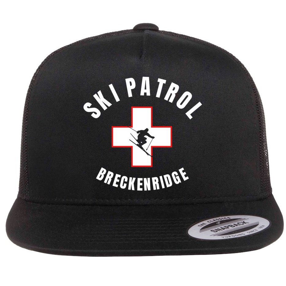 Breckenridge Colorado Ski Patrol Gift Flat Bill Trucker Hat