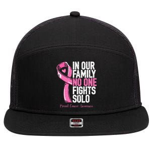 Breast Cancer Support Family Women Breast Cancer Awareness 7 Panel Mesh Trucker Snapback Hat