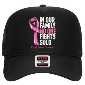 Breast Cancer Support Family Women Breast Cancer Awareness High Crown Mesh Back Trucker Hat