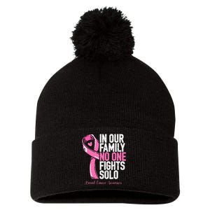 Breast Cancer Support Family Women Breast Cancer Awareness Pom Pom 12in Knit Beanie