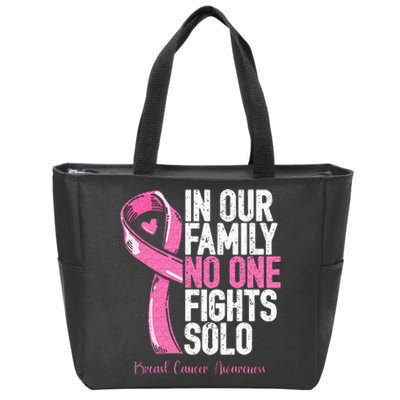 Breast Cancer Support Family Women Breast Cancer Awareness Zip Tote Bag