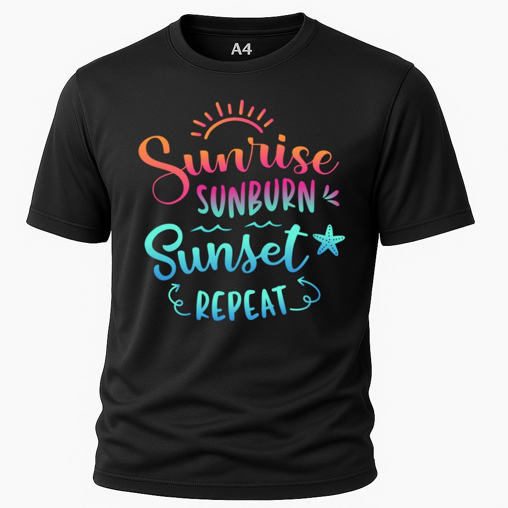 Beach Camping Sunrise Sunburn Sunset Repeat Summer Vacation Performance Shirt
