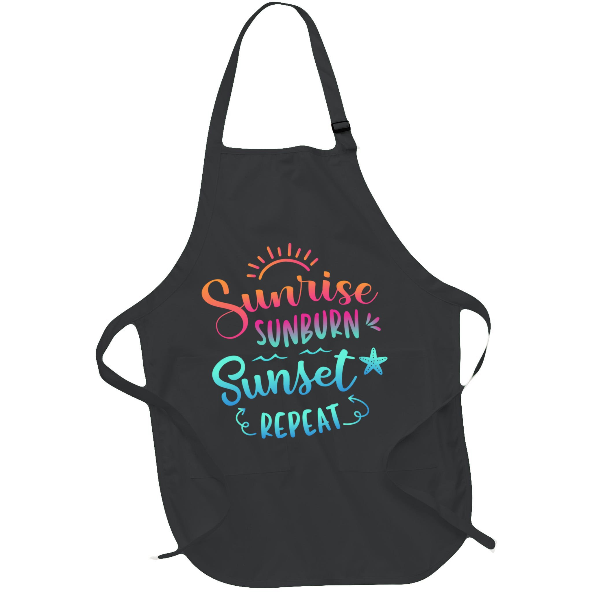 Beach Camping Sunrise Sunburn Sunset Repeat Summer Vacation Apron