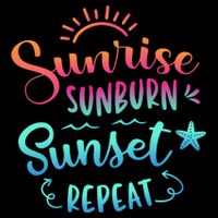 Beach Camping Sunrise Sunburn Sunset Repeat Summer Vacation Apron