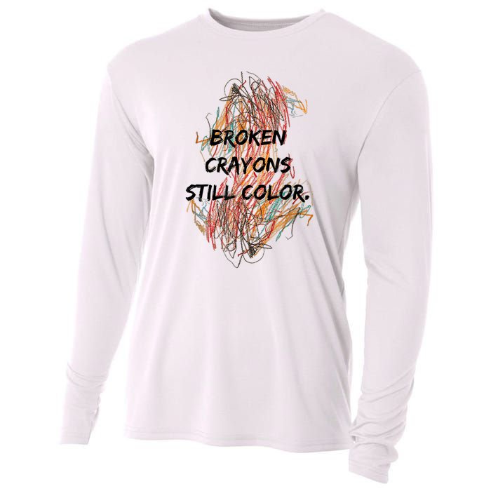 Broken Crayons Still Color Mental Health Awareness Supporter Cooling Performance Long Sleeve Crew