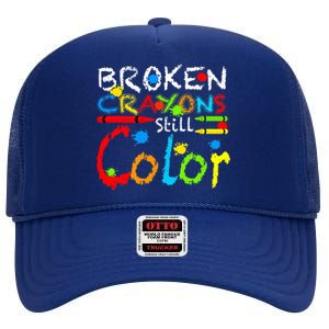 Broken Crayons Still Color High Crown Mesh Back Trucker Hat