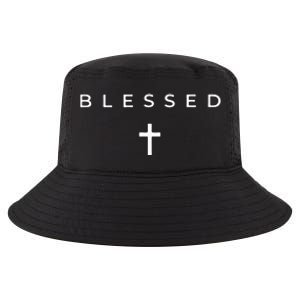 Blessed Cross Subtle Christian Minimalist Religious Faith Cool Comfort Performance Bucket Hat