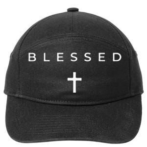 Blessed Cross Subtle Christian Minimalist Religious Faith 7-Panel Snapback Hat