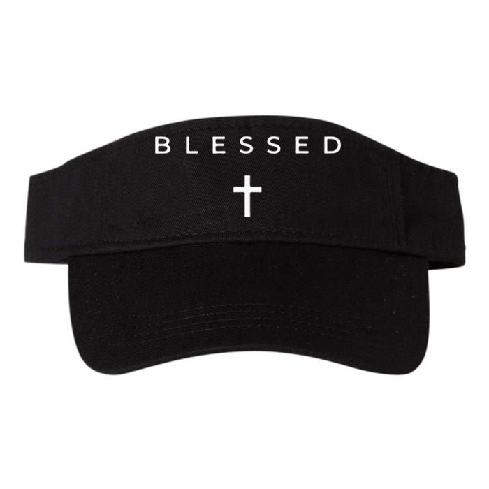 Blessed Cross Subtle Christian Minimalist Religious Faith Valucap Bio-Washed Visor