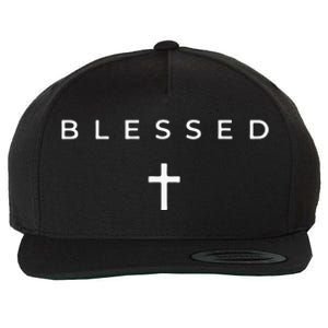 Blessed Cross Subtle Christian Minimalist Religious Faith Wool Snapback Cap