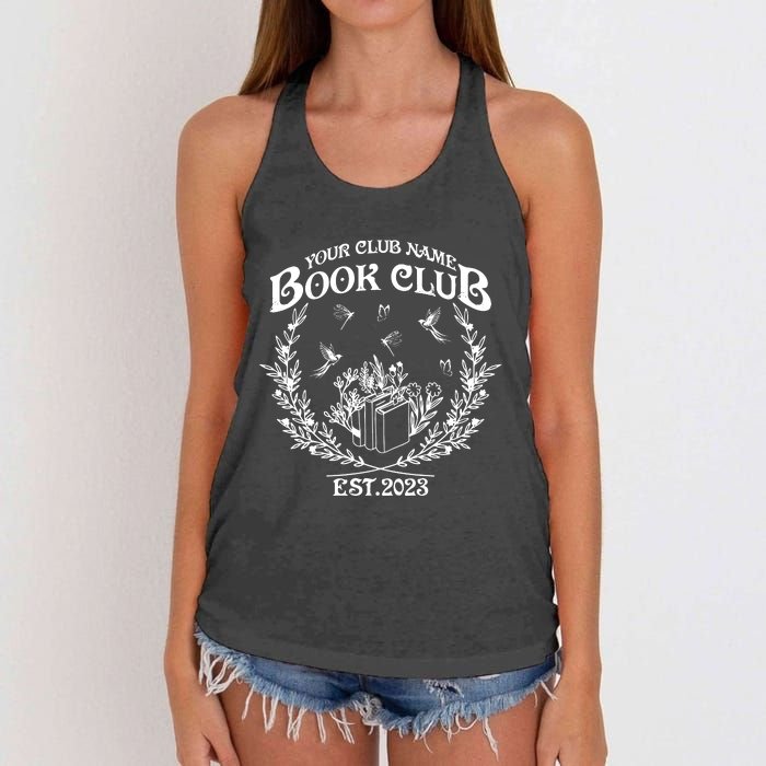 Book Club Since Reading Club Women's Knotted Racerback Tank