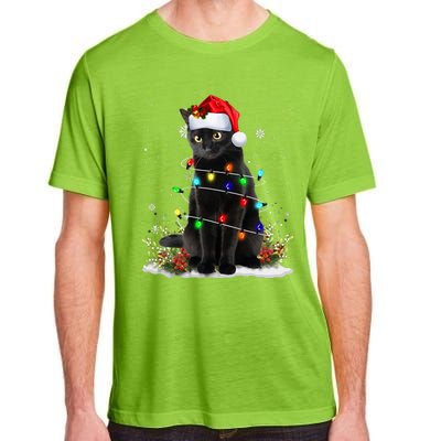 Black Cat Santa Christmas Family Matching Pajamas Xmas Adult ChromaSoft Performance T-Shirt