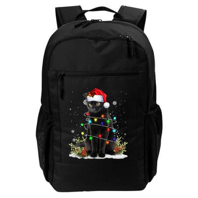 Black Cat Santa Christmas Family Matching Pajamas Xmas Backpack
