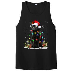 Black Cat Santa Christmas Family Matching Pajamas Xmas PosiCharge Competitor Tank