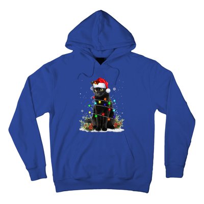 Black Cat Santa Christmas Family Matching Pajamas Xmas Hoodie