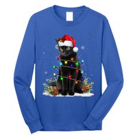 Black Cat Santa Christmas Family Matching Pajamas Xmas Long Sleeve Shirt