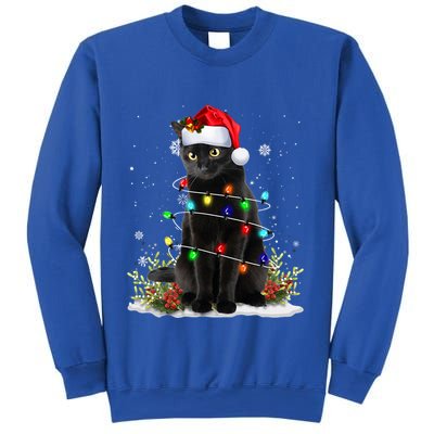 Black Cat Santa Christmas Family Matching Pajamas Xmas Sweatshirt