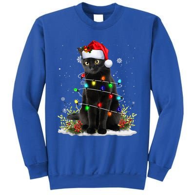 Black Cat Santa Christmas Family Matching Pajamas Xmas Sweatshirt