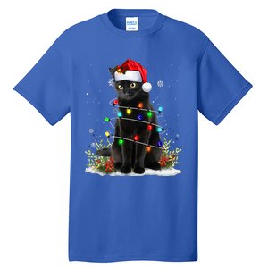 Black Cat Santa Christmas Family Matching Pajamas Xmas Tall T-Shirt