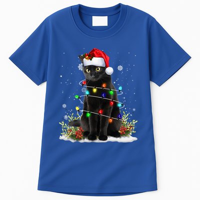 Black Cat Santa Christmas Family Matching Pajamas Xmas Tall T-Shirt