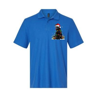 Black Cat Santa Christmas Family Matching Pajamas Xmas Softstyle Adult Sport Polo