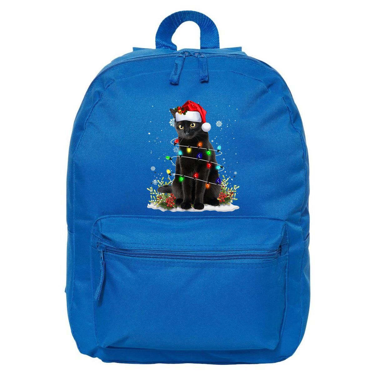 Black Cat Santa Christmas Family Matching Pajamas Xmas 16 in Basic Backpack