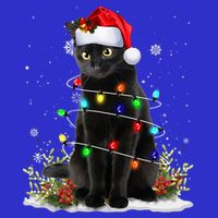 Black Cat Santa Christmas Family Matching Pajamas Xmas 16 in Basic Backpack