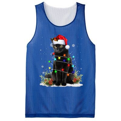 Black Cat Santa Christmas Family Matching Pajamas Xmas Mesh Reversible Basketball Jersey Tank