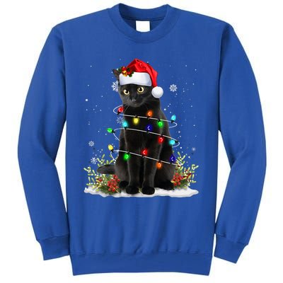 Black Cat Santa Christmas Family Matching Pajamas Xmas Tall Sweatshirt