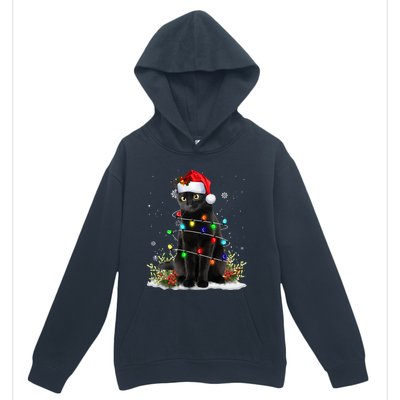 Black Cat Santa Christmas Family Matching Pajamas Xmas Urban Pullover Hoodie