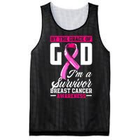 Breast Cancer Survivor Ribbon By The Grace God IM A Survivor Gift Mesh Reversible Basketball Jersey Tank