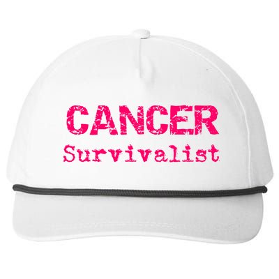 Breast Cancer Survivalist Breast Cancer Survivor Meaningful Gift Snapback Five-Panel Rope Hat