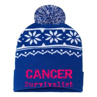 Breast Cancer Survivalist Breast Cancer Survivor Meaningful Gift USA-Made Snowflake Beanie