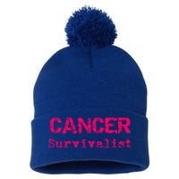 Breast Cancer Survivalist Breast Cancer Survivor Meaningful Gift Pom Pom 12in Knit Beanie