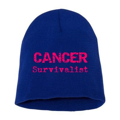 Breast Cancer Survivalist Breast Cancer Survivor Meaningful Gift Short Acrylic Beanie