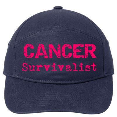 Breast Cancer Survivalist Breast Cancer Survivor Meaningful Gift 7-Panel Snapback Hat