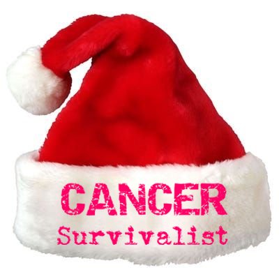 Breast Cancer Survivalist Breast Cancer Survivor Meaningful Gift Premium Christmas Santa Hat