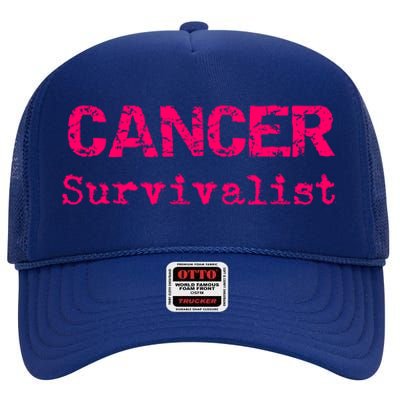 Breast Cancer Survivalist Breast Cancer Survivor Meaningful Gift High Crown Mesh Back Trucker Hat