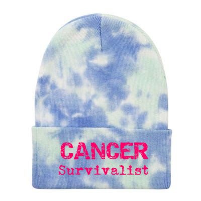 Breast Cancer Survivalist Breast Cancer Survivor Meaningful Gift Tie Dye 12in Knit Beanie